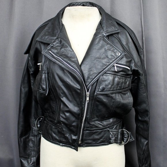 Vtg Genuine Leather Mot-Bomber Style Jacket 8 - Picture 1 of 10
